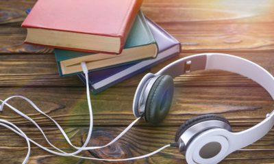 Photo of books and headphones