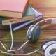 Photo of books and headphones