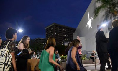 Photo of theater-goers lining up for the premiere of "Hamilton" in Puerto Rico.