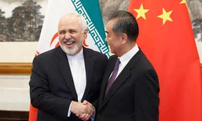 Photo of Chinese Foreign Minister Wang Yi meeting Iranian Foreign Minister Mohammad Javad Zarif