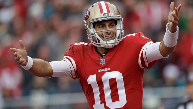 Photo of Jimmy Garoppolo in a 49ers uniform