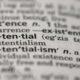 Photo of the word "existential" in a dictionary in the Brooklyn borough of New York