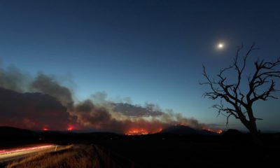 Photo of a fire near Clear Range, south of the Australian capital, Canberra