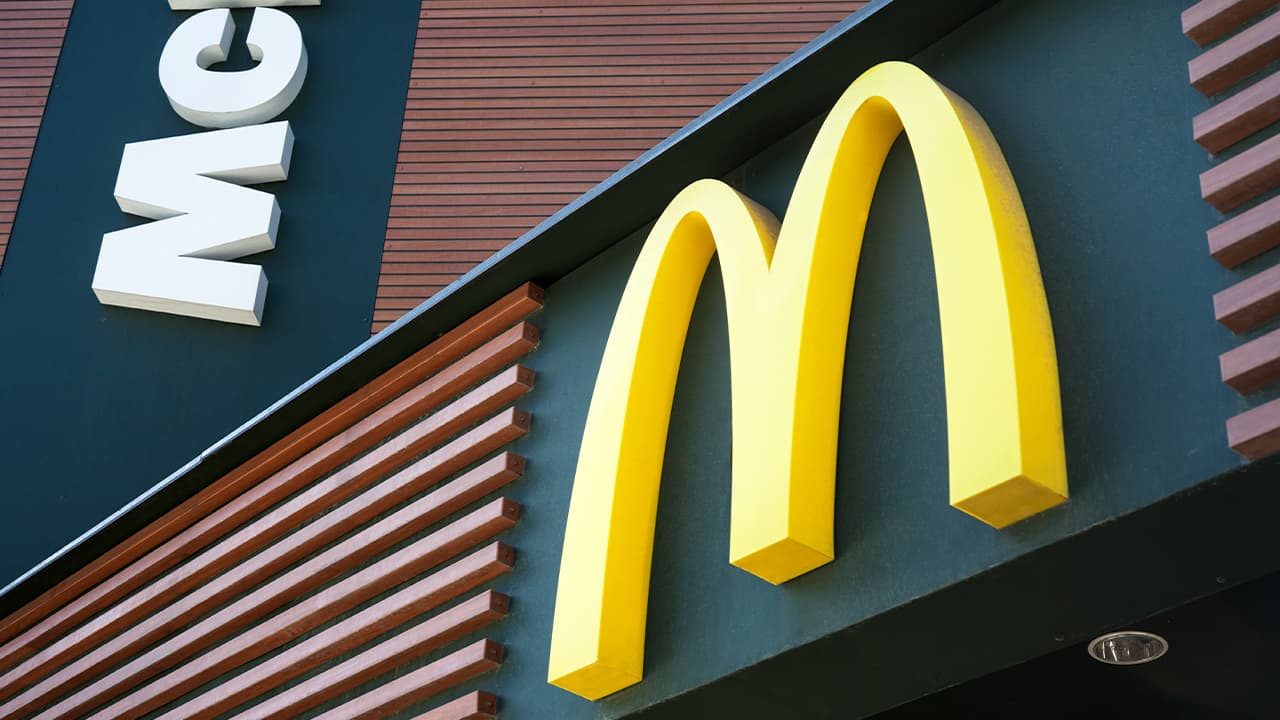 A photo of McDonald's golden arches