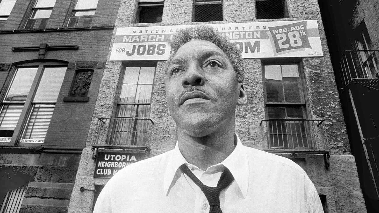 Photo of Bayard Rustin, leader of the March on Washington in 1963