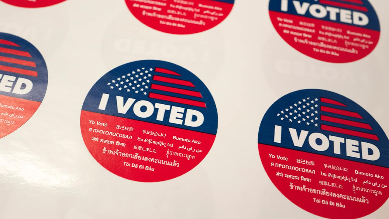 Photo of "I Voted" stickers