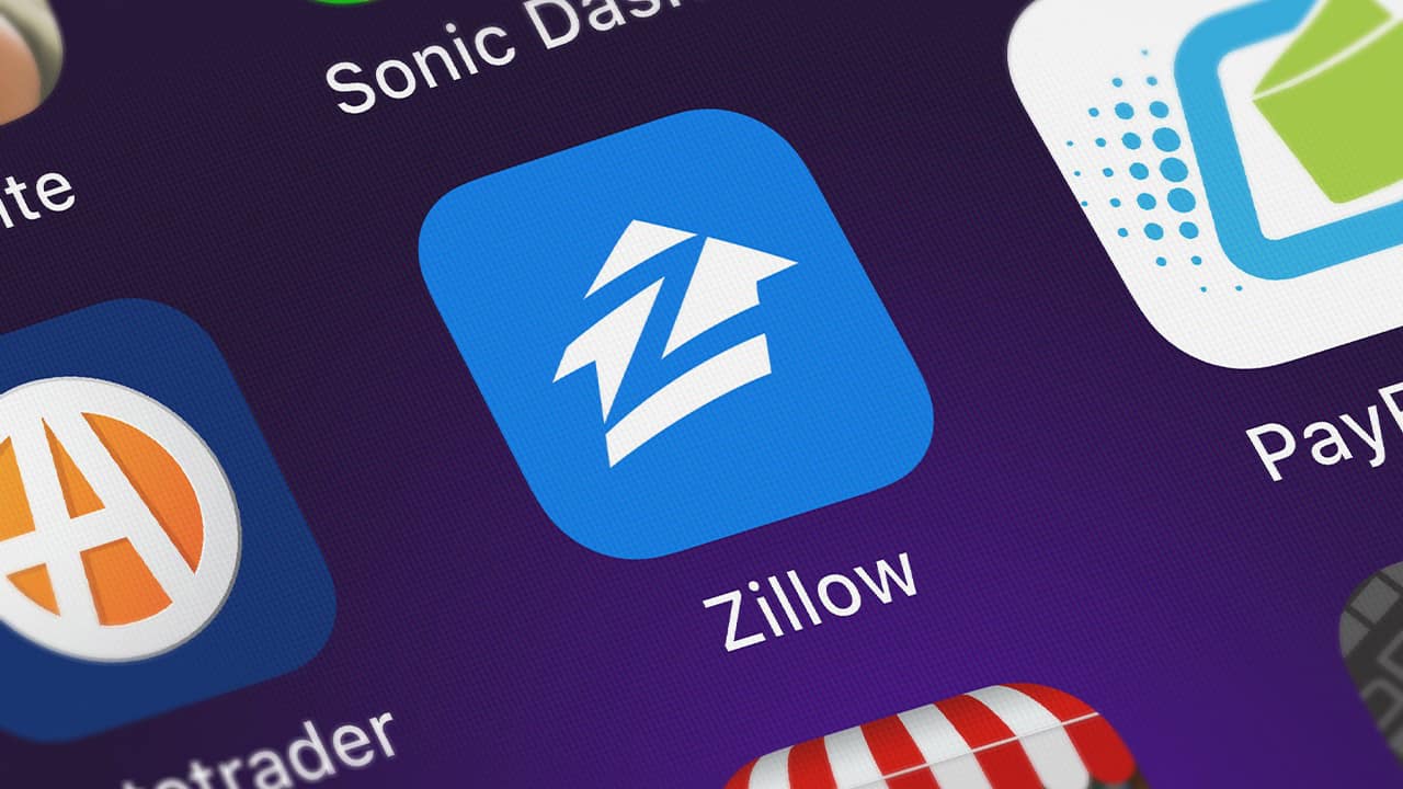 Photo of Zillow app on an iPhone