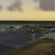 Aerial landscape view of Merced Regional Airport