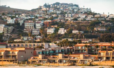 Photo of beach and town of Pismo Beach, California