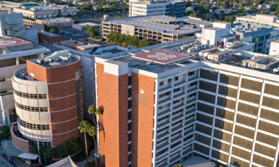 Aerial view of Community Regional Medical Center in downtown Fresno, California