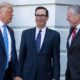 Photo of President Donald Trump, Treasury Secretary Steven Mnuchin, White House Chief of Staff Mark Meadows