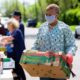 Image of people getting groceries at a food bank